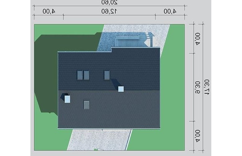 Projekt domu parterowego LK&1177 - Usytuowanie - wersja lustrzana