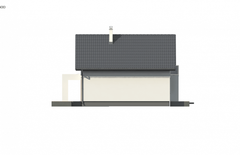 Projekt domu z poddaszem Z177 - elewacja 4