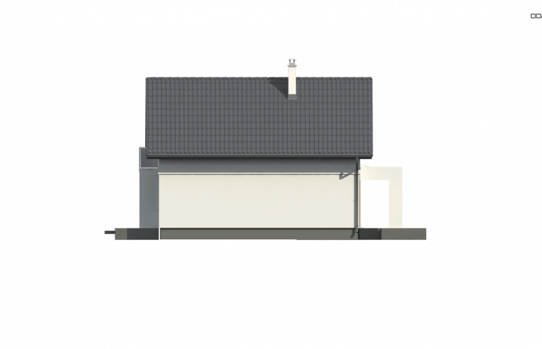 Projekt domu z poddaszem Z177 - elewacja 4