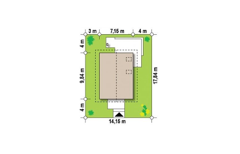 Projekt domu z poddaszem Z177 - Usytuowanie