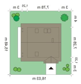 Usytuowanie budynku Milutki (458) w wersji lustrzanej