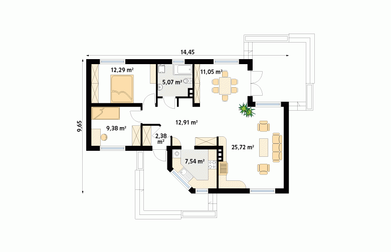 Projekt domu parterowego Szyper 8 - 