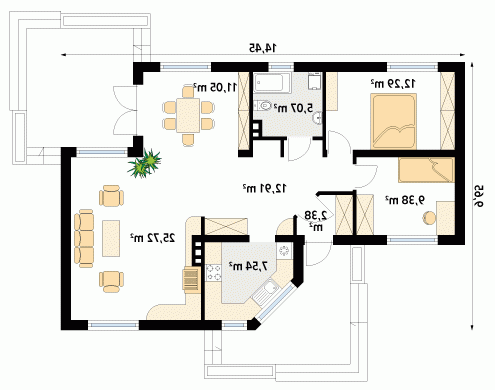 Rzut projektu Szyper 8 - wersja lustrzana