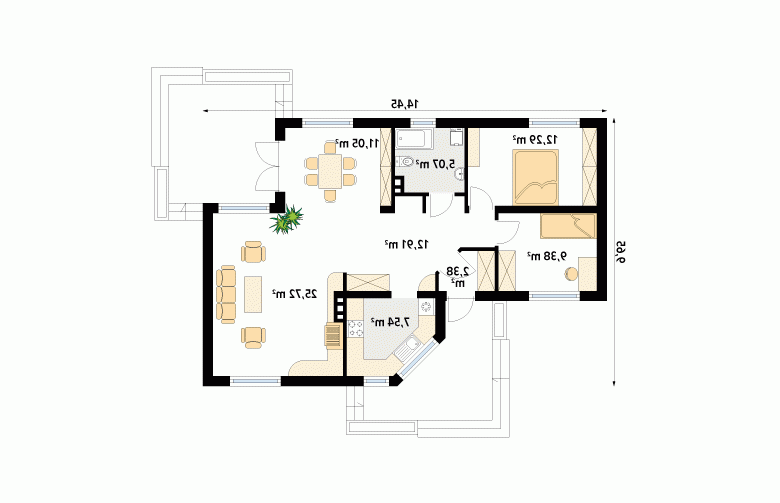 Projekt domu parterowego Szyper 8 - 