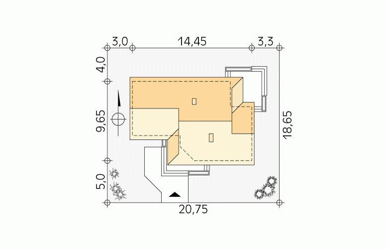 Projekt domu parterowego Szyper 8 - Usytuowanie