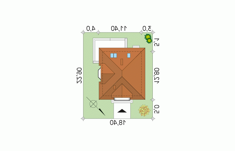 Projekt domu tradycyjnego Wilga 2 MC - Usytuowanie - wersja lustrzana