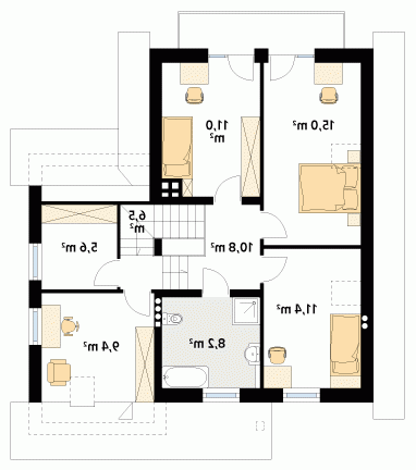 Rzut projektu Piryt 3 - wersja lustrzana