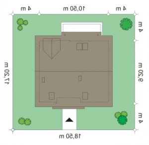 Usytuowanie budynku Idealny (470) w wersji lustrzanej