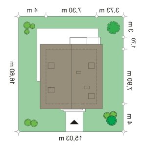 Usytuowanie budynku Oleńka (454) w wersji lustrzanej