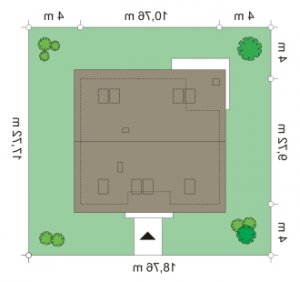 Usytuowanie budynku Optymalny (450) w wersji lustrzanej