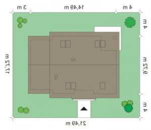 Usytuowanie budynku Optymalny 2 (453) w wersji lustrzanej