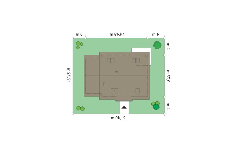 Projekt domu wielorodzinnego Optymalny 2 (453) - Usytuowanie - wersja lustrzana