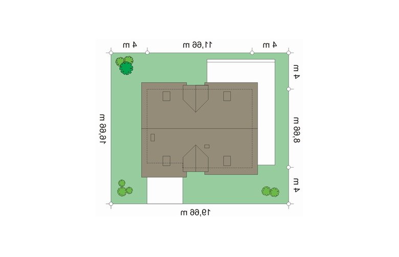 Projekt domu wielorodzinnego Oskar (421) - Usytuowanie - wersja lustrzana