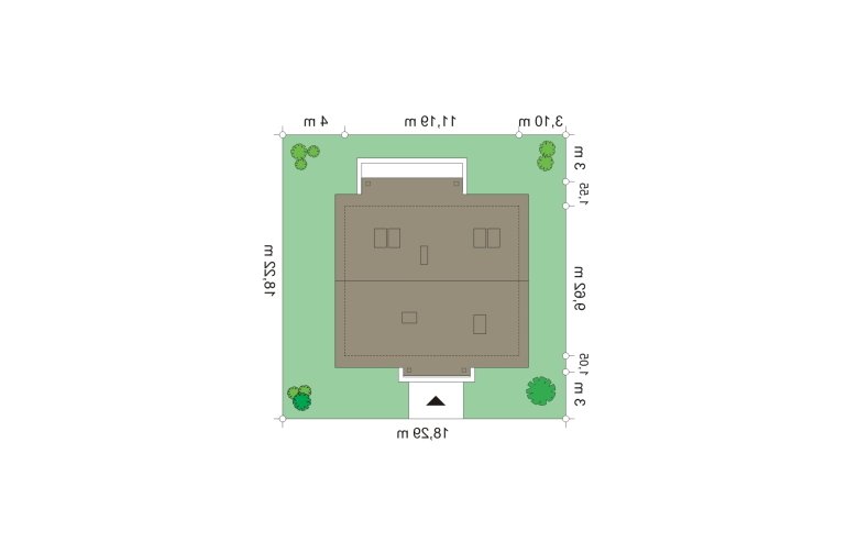 Projekt domu wielorodzinnego Żabka 2 (452) - Usytuowanie - wersja lustrzana