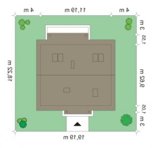 Usytuowanie budynku Żabka 3 (451) w wersji lustrzanej