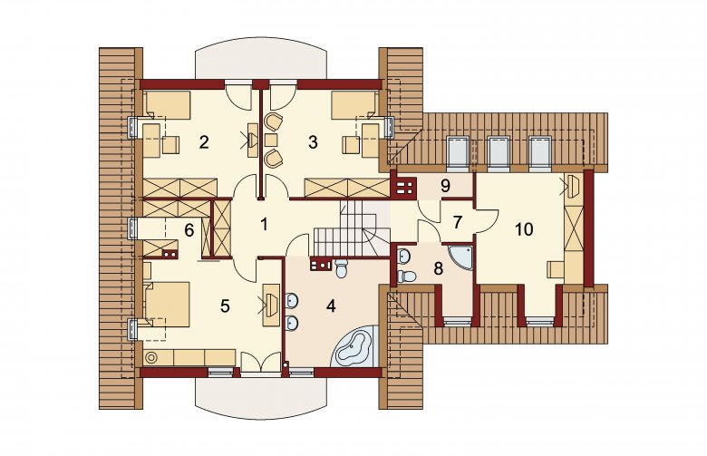 Projekt domu parterowego Hermes 3 - rzut poddasza