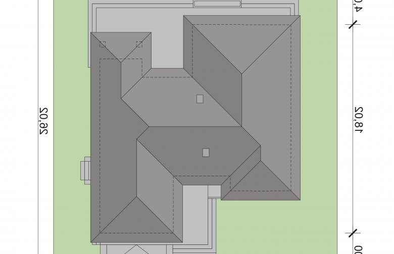 Projekt domu dwurodzinnego Ismena 2 - Usytuowanie - wersja lustrzana
