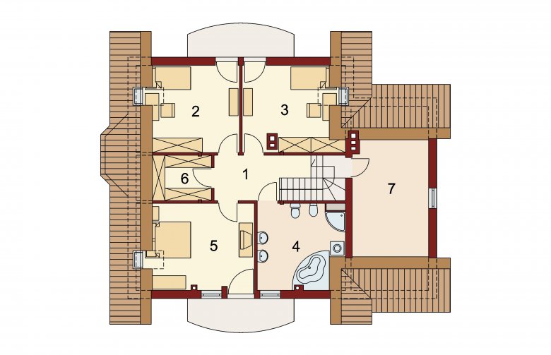 Projekt domu parterowego Hermes 2  - rzut poddasza