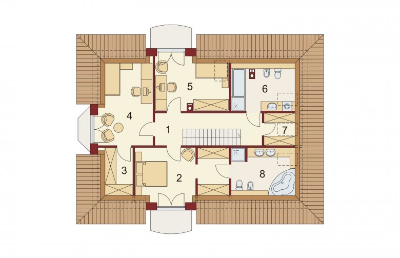 Projekt domu wielorodzinnego Kalamis - rzut poddasza