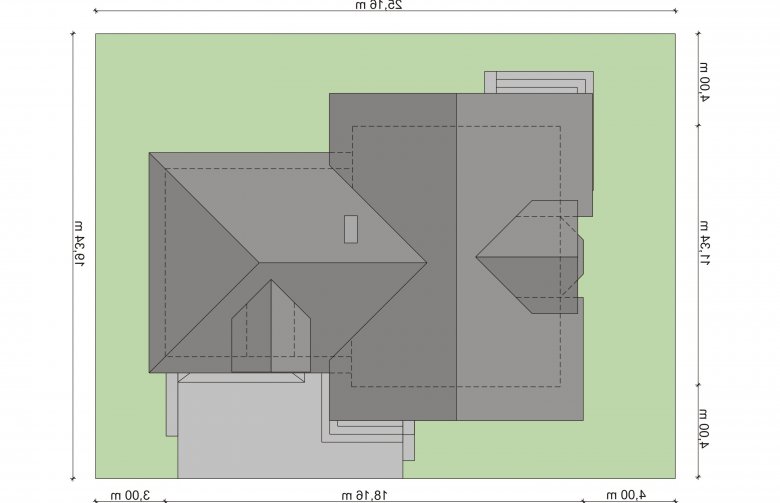 Projekt domu jednorodzinnego Kaspian 2N - Usytuowanie - wersja lustrzana