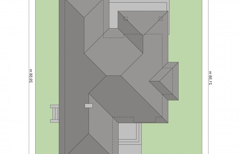 Projekt domu dwurodzinnego Keos 2 - Usytuowanie - wersja lustrzana