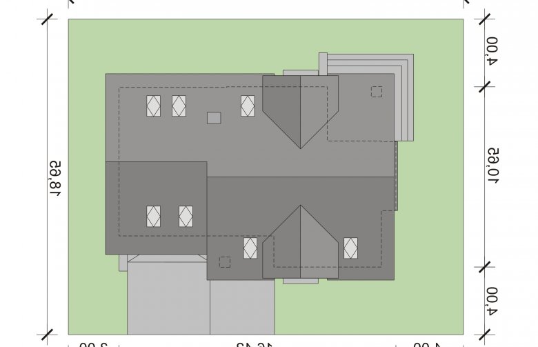 Projekt domu wielorodzinnego Peronia 2 - Usytuowanie - wersja lustrzana