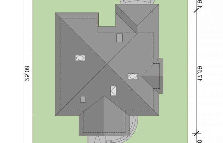 Projekt domu dwurodzinnego Ramzes - Usytuowanie - wersja lustrzana