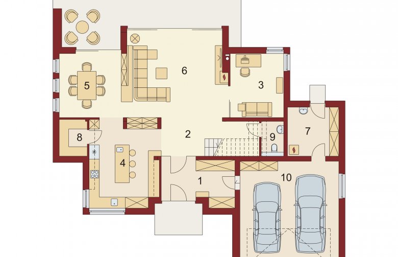 Projekt domu szkieletowego Salomon - rzut parteru