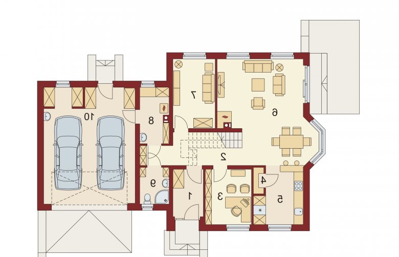 Projekt domu wielorodzinnego Tymon 2N - rzut parteru