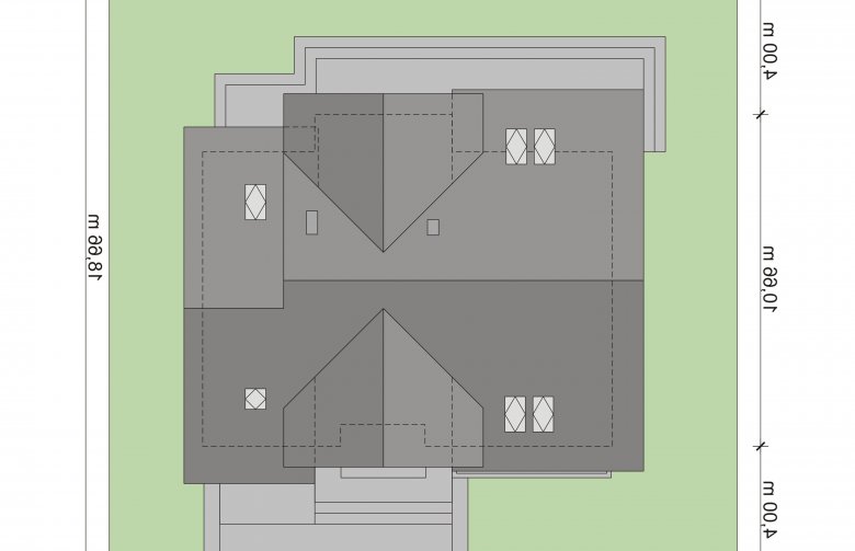 Projekt domu jednorodzinnego Nazaria - Usytuowanie - wersja lustrzana