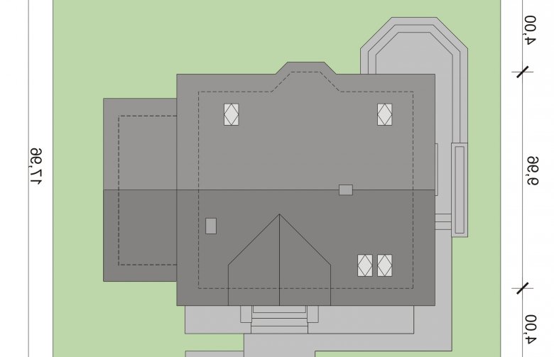 Projekt domu wielorodzinnego Tytus - Usytuowanie - wersja lustrzana