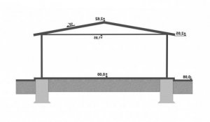Przekrój projektu GB1 projekt garażu blaszanego dwustanowiskowego w wersji lustrzanej