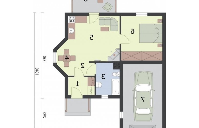 Projekt domu letniskowego KANSAS dom letniskowy - rzut przyziemia