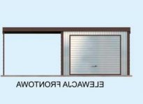 Elewacja projektu GB3 projekt garażu jednostanowiskowego z wiatą - 1 - wersja lustrzana