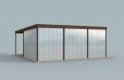 Projekt garażu GB3 projekt garażu jednostanowiskowego z wiatą - wizualizacja 3
