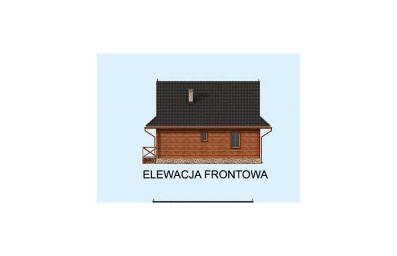 Projekt domu piętrowego ONTARIO z płazów drewnianych - elewacja 1