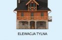 Projekt domu piętrowego ONTARIO z płazów drewnianych - elewacja 3