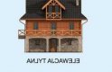 Projekt domu piętrowego ONTARIO z płazów drewnianych - elewacja 3