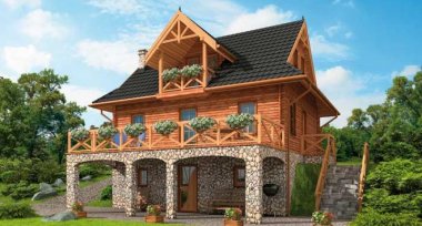 Projekt domu ONTARIO z płazów drewnianych