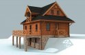 Projekt domu piętrowego ONTARIO z płazów drewnianych - wizualizacja 2