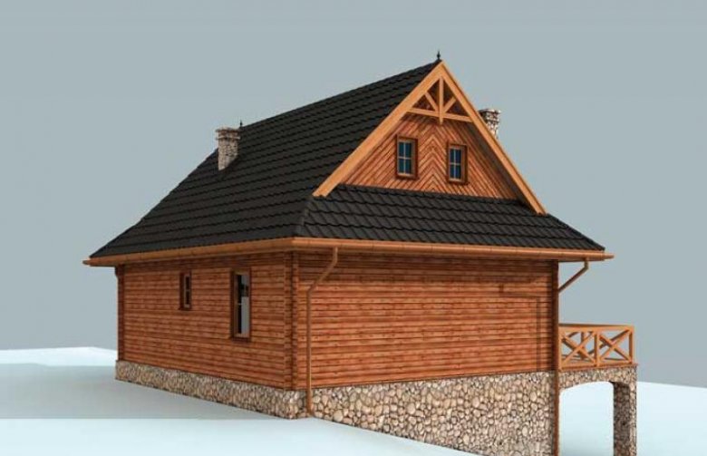 Projekt domu piętrowego ONTARIO z płazów drewnianych