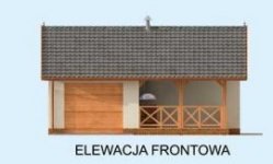 Elewacja projektu G264A garaż jednostanowiskowy z pomieszczeniem gospodarczym i werandą - 1