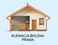 Elewacja projektu G264A garaż jednostanowiskowy z pomieszczeniem gospodarczym i werandą - 4