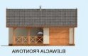 Projekt garażu G264A garaż jednostanowiskowy z pomieszczeniem gospodarczym i werandą - elewacja 1