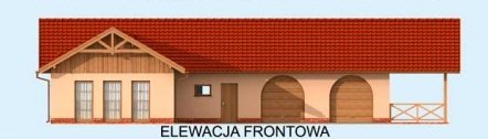 Elewacja projektu G269 garaż czterostanowiskowy z pomieszczeniem gospodarczym - 1