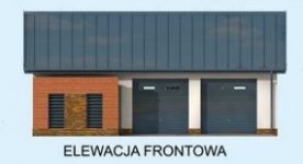 Elewacja projektu G279 garaż dwustanowiskowy z pomieszczeniem gospodarczym - 1