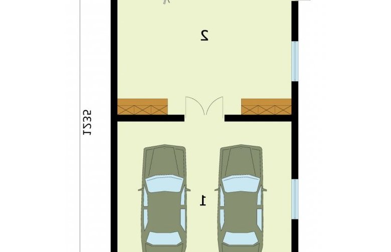 Projekt budynku gospodarczego G272 garaż dwustanowiskowy z pomieszczeniem gospodarczym - rzut przyziemia