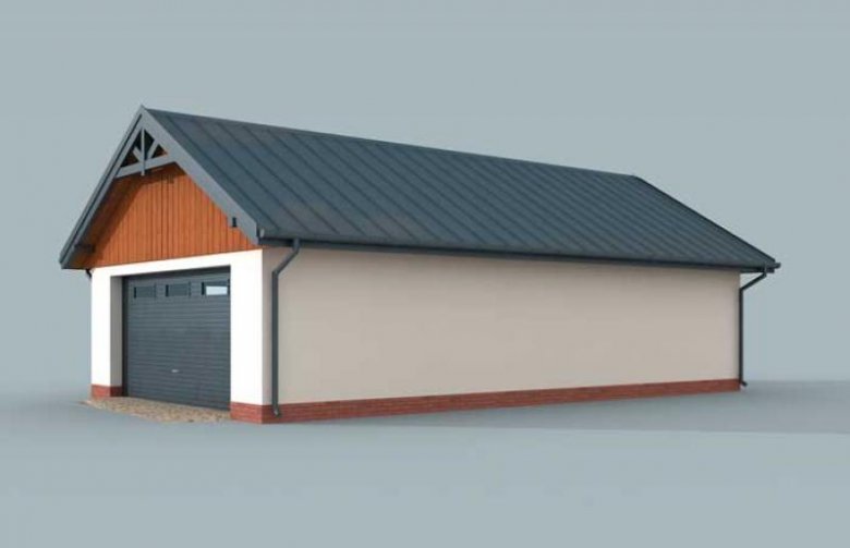Projekt budynku gospodarczego G272 garaż dwustanowiskowy z pomieszczeniem gospodarczym