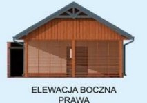 Elewacja projektu G275 wiata garażowa z pomieszczeniem gospodarczym - 3