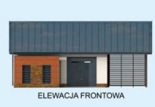 Elewacja projektu G277 garaż jednostanowiskowy z pomieszczeniem gospodarczym i wiatą - 1